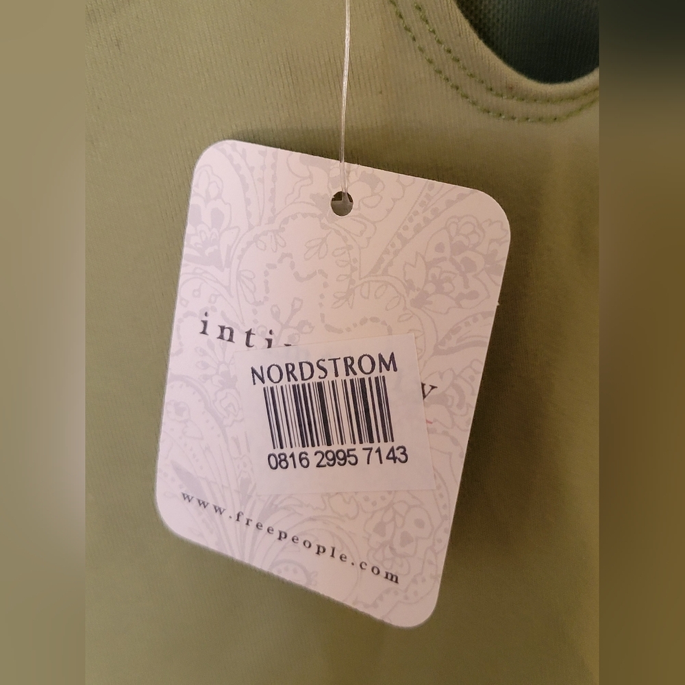 NWT Free People Intimately Keep It Sleek V-neck Bodysuit Oasis Green Size Small - Picture 7 of 11